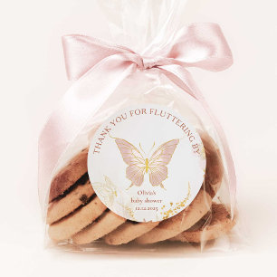 Adesivo Borboleta dourada boho obrigada por passar a voar