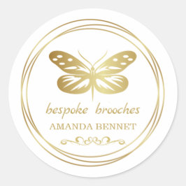 Adesivo borboleta Dourada, logotipo do designer de imagens