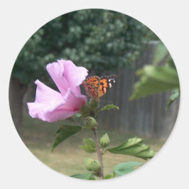 Adesivo Borboleta e Rosa de Sharon