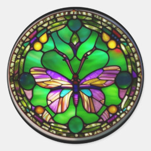 Adesivo Borboleta em Design de Vidro Colorido Estilo Tiffa