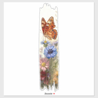 Adesivo Borboleta Entre Flores Selvagens - Pintura De Brus