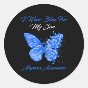 Adesivo Borboleta Eu Visto Azul Para Meu Filho Alopecia Aw
