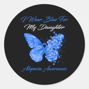 Adesivo Borboleta Eu Visto Azul Para Minha Filha Alopecia 