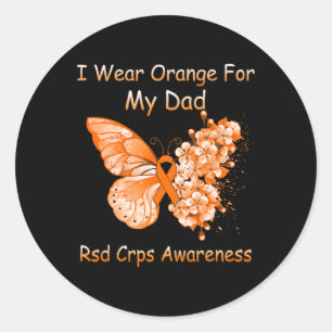 Adesivo Borboleta Eu Visto Laranja Para Meu Pai Rsd Crps A