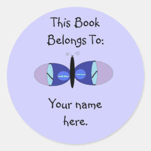 Adesivo Borboleta Eyed azul, placas de livro