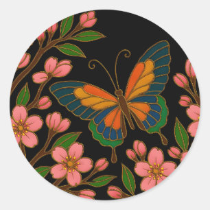 Adesivo Borboleta Flor de Cerejeira Lua