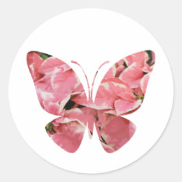 Adesivo Borboleta Flor de Poinsettia no Inverno Rosa
