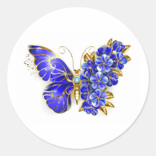 Adesivo Borboleta Flor Sapphire