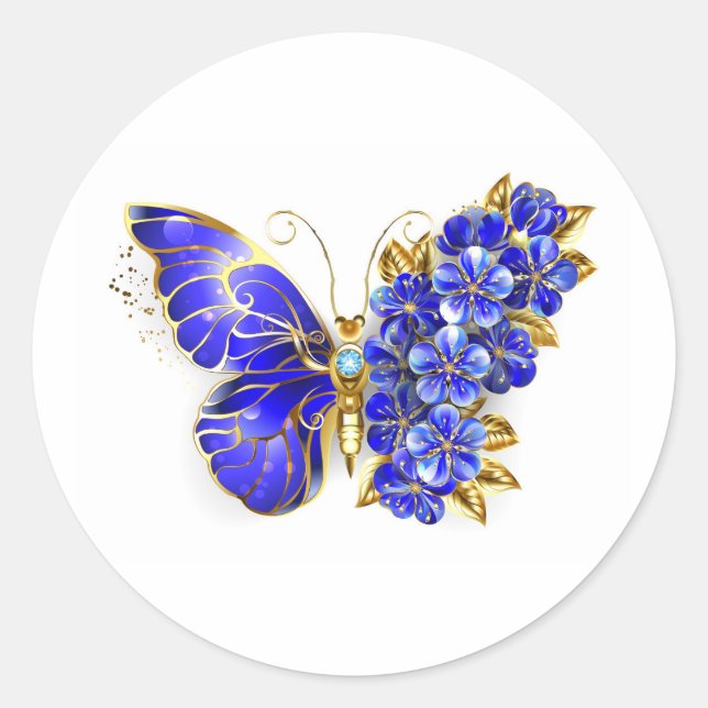 Adesivo Borboleta Flor Sapphire (Frente)