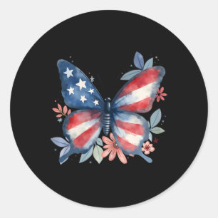 Adesivo Borboleta Floral Bandeira Americana EUA 4 De Julho