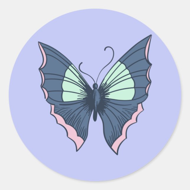 Adesivo Borboleta Fofa Desenhada à Mão (Frente)