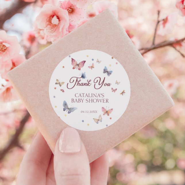 Adesivo Borboleta Graciosa Pastel Obrigado (Criador carregado)