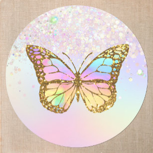 Adesivo borboleta holográfica faux