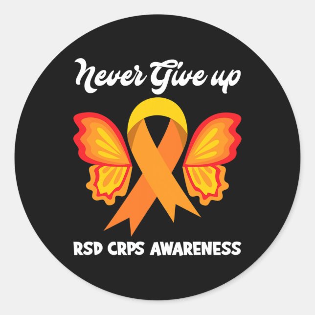 Adesivo Borboleta Hope Fighter Orange Ribbon RSD CRPS Awar (Frente)