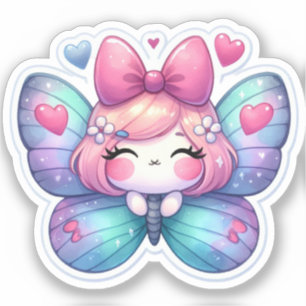 Adesivo Borboleta Kawaii