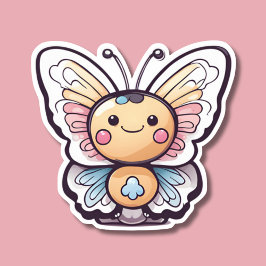 Adesivo Borboleta Kawaii Cute