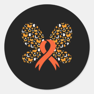 Adesivo Borboleta Laranja Leucemia Leucemia Survivo