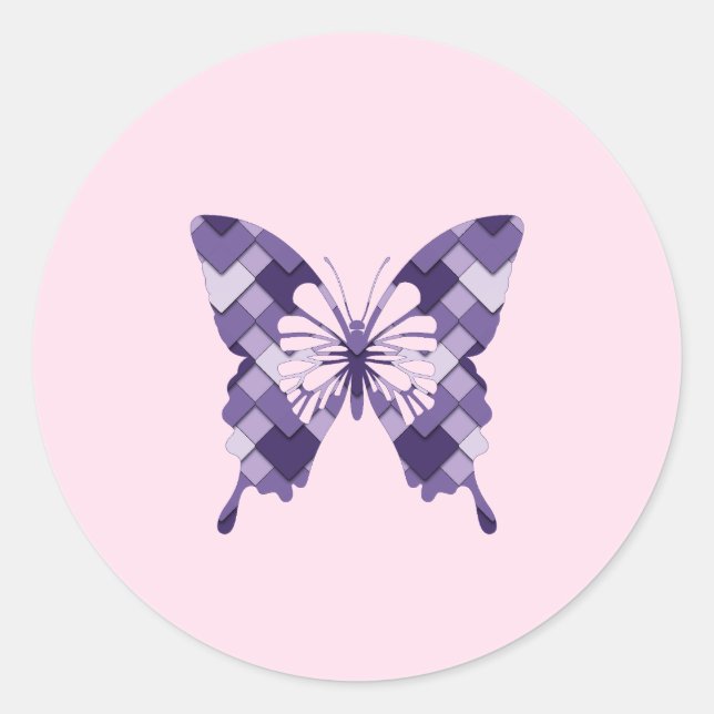Adesivo Borboleta Lilac Purple Diamond Harlequin (Frente)