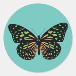 Adesivo Borboleta Malhada de Laranja e Verde