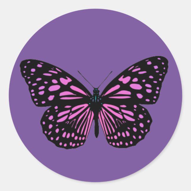 Adesivo Borboleta Manchada de Rosa (Frente)