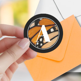 Adesivo Borboleta Monarca Asa Laranja e Preto Iniciais