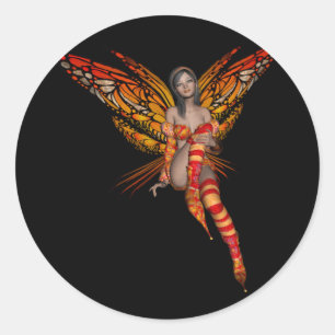 Adesivo Borboleta Monarca Laranja 3D Pixie - Fada 1