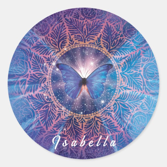 Adesivo Borboleta Morpho / Galaxy Mandala (Frente)