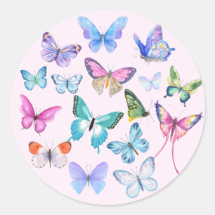 Adesivo Borboleta, natureza, primavera, rosa, chá de noiva