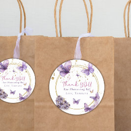 Adesivo Borboleta Obrigado Flutuando Por Roxo