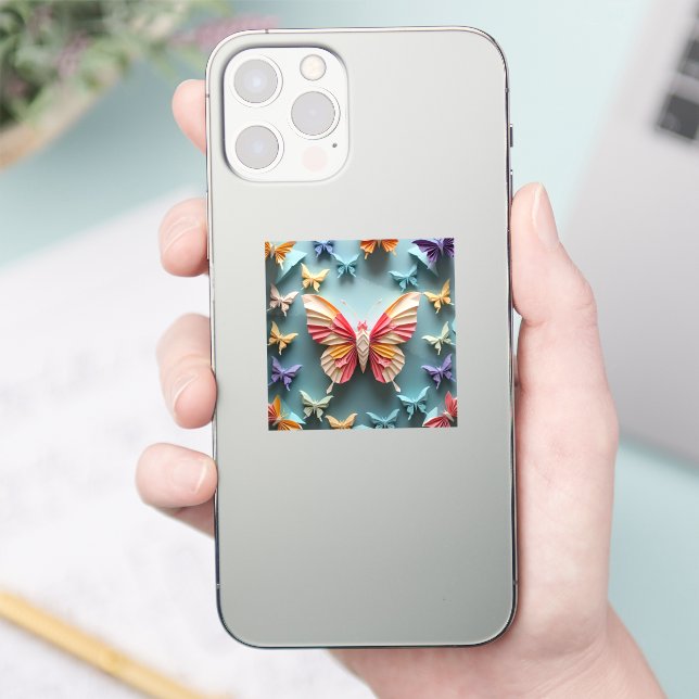 Adesivo Borboleta Origami (Telefone)