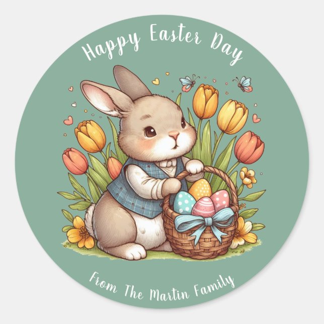 Adesivo Borboleta, Poppy, Felz pascoa coelho (Frente)