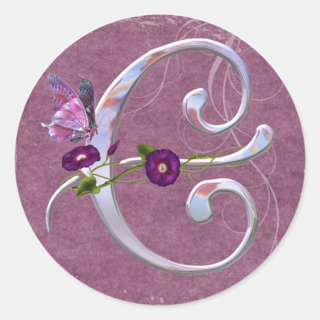 Adesivo Borboleta precioso Inicial C (Frente)