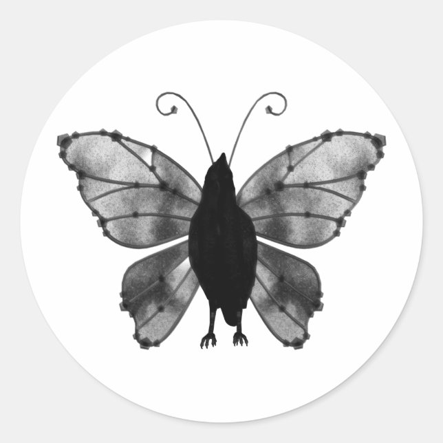 Adesivo Borboleta Preta e Branca (Frente)