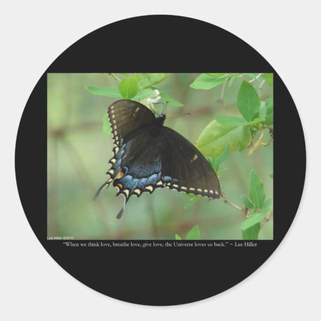 Adesivo Borboleta Preta Swallowtail - Presentes de Amor e  (Frente)