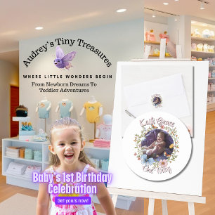 Adesivo Borboleta Primavera primeiro aniversario de menina