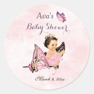 Adesivo Borboleta Princesa Bebê Menina Rosa