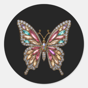 Adesivo Borboleta Rhinestone de Ouros
