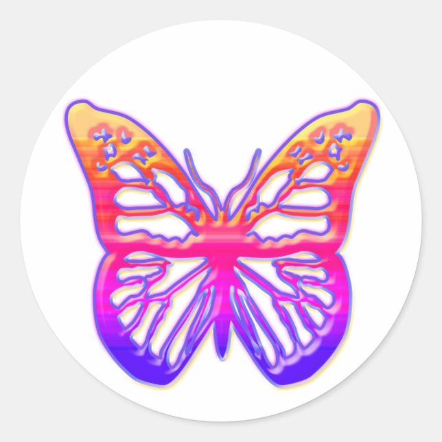 Adesivo Borboleta rosa e roxa (Frente)