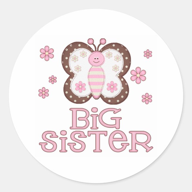 Adesivo Borboleta rosa Irmã Grande (Frente)