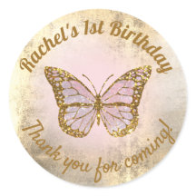 Borboleta rosa obrigado você para vir