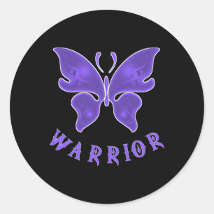 Adesivo Borboleta Roxa Fibro Enxaqueca Lupus Guerreiro Awa