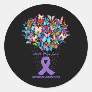 Adesivo Borboleta Roxo Fita Roxo Awarene Sobredosagem de G