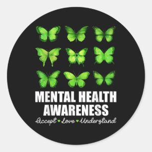 Adesivo Borboleta Sensibilização para a Saúde Mental Aceit