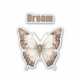 Adesivo Borboleta Sonho Marrom Branco