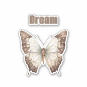 Adesivo Borboleta Sonho Marrom Branco