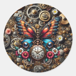 Adesivo Borboleta Steampunk e Pockletwatch
