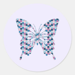 Adesivo Borboleta Twilight City Blue and Pink Hexagon