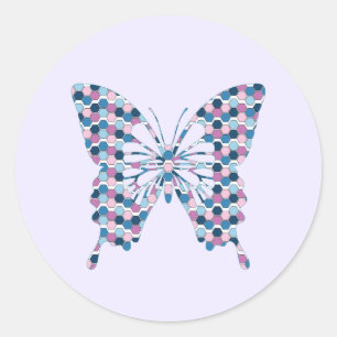 Adesivo Borboleta Twilight City Blue and Pink Hexagon