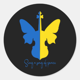 Adesivo Borboleta Ucraniana Violino Paz Na Ucrânia Música