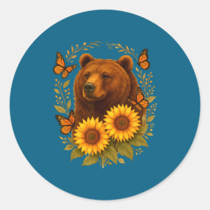 Adesivo Borboleta Urso Arte da Natureza Rústica Girassol M